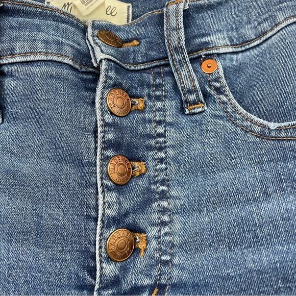 Madewell 10 in High Rise Skinny Button Fly Jeans Womens 25P Blue Medium Wash - Picture 7 of 11